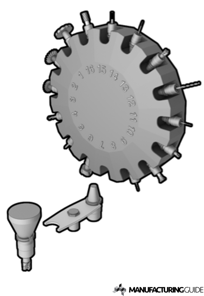 Illustration av Sidmonterad verktygsväxlare